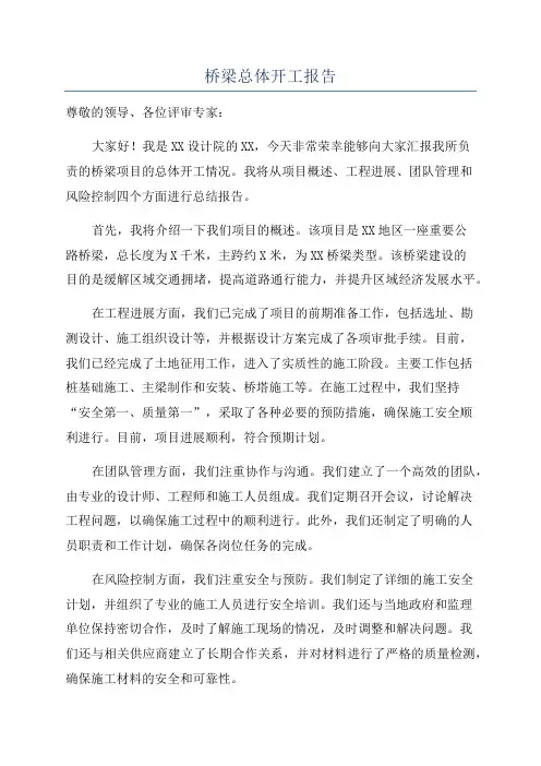 桥梁总体开工报告