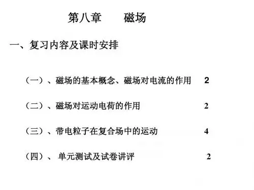 【名师讲解】高三物理一轮复习：八 磁场(47张PPT)