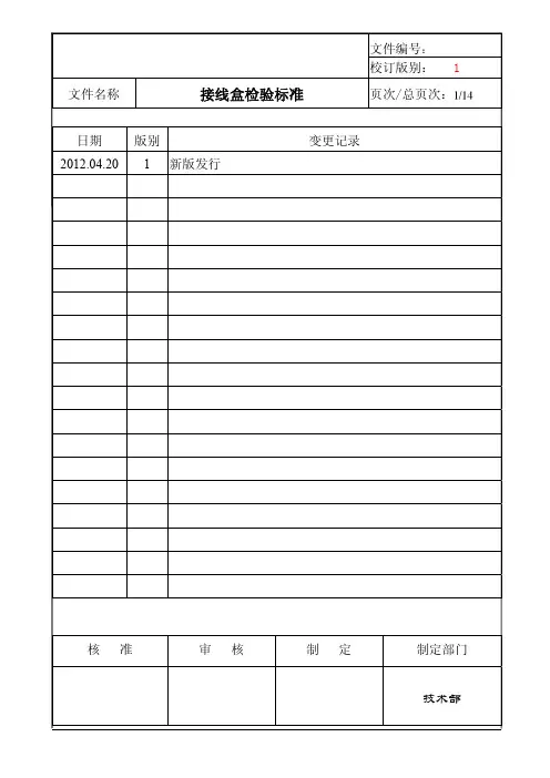 接线盒检验标准