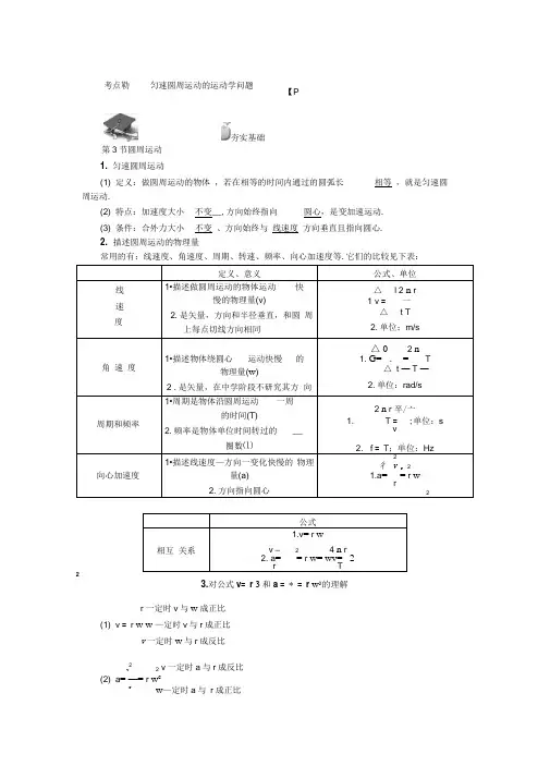 2020年高考物理总复习：圆周运动