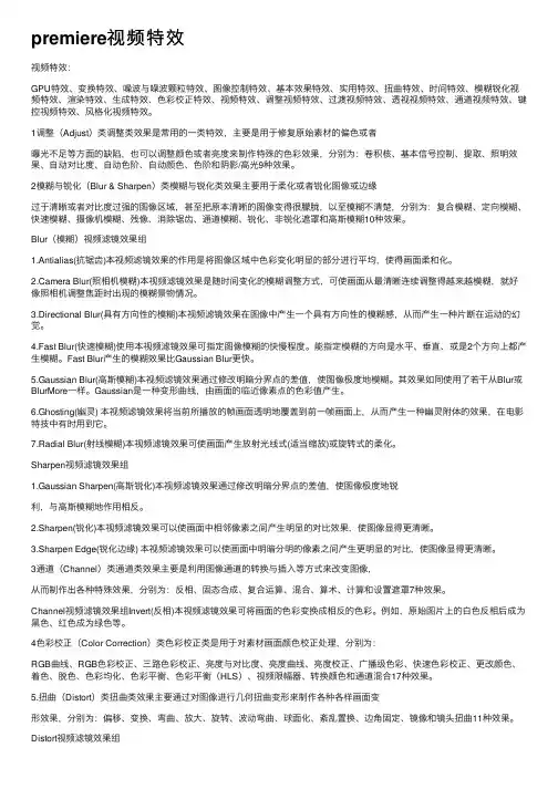 premiere视频特效