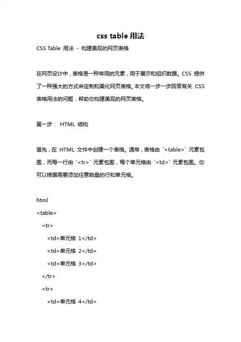 css table用法