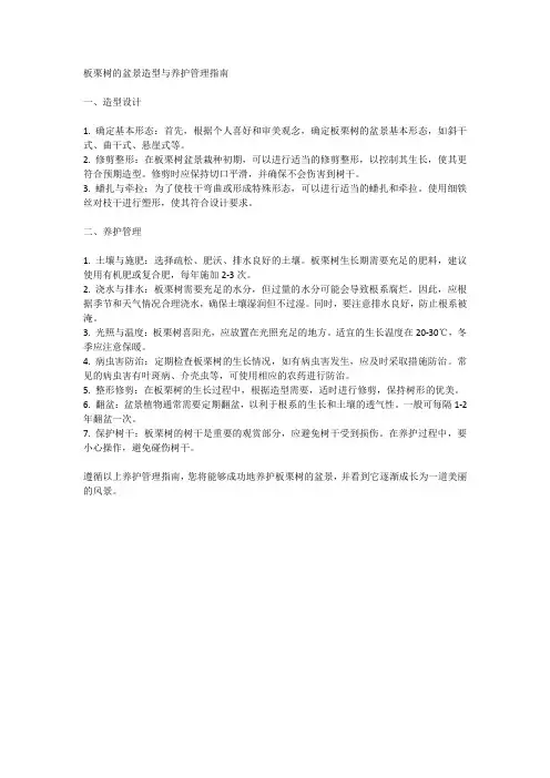 板栗树的盆景造型与养护管理指南