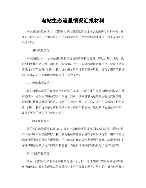 电站生态流量情况汇报材料