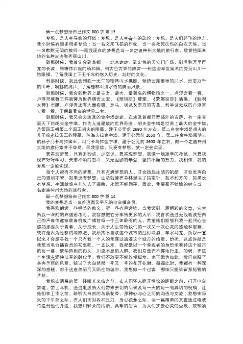 留一点梦想给自己作文五