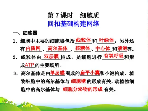【步步高】高中生物一轮复习 第二单元 第7课时细胞质课件 苏教版必修1