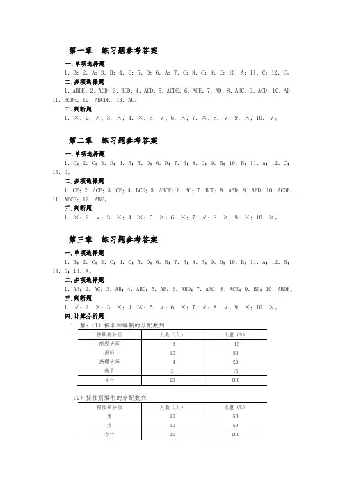统计学原理课后习题答案