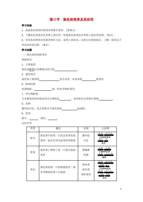 高中生物 第三章 遗传和染色体 3.3 染色体变异及其应