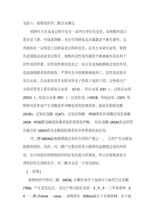 丙二醛含量测定