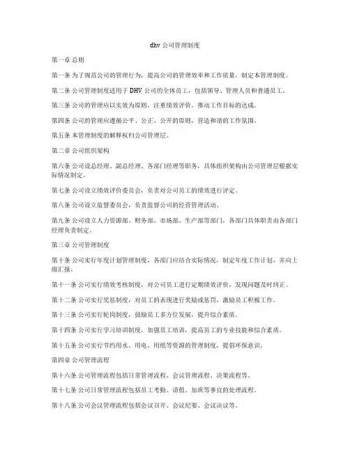 dhv公司管理制度