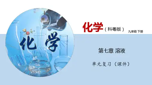 第七章 溶液 单元复习-2022-2023学年九年级化学下册同步精品课堂(科粤版)