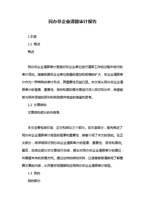 民办非企业清算审计报告