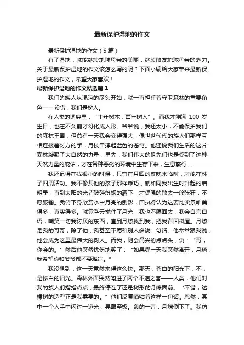 最新保护湿地的作文