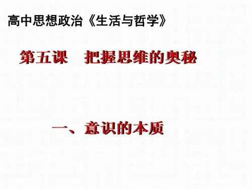 生活与哲学5.1  意识的本质