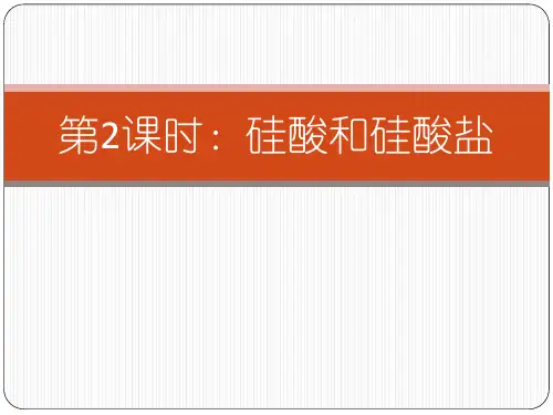 硅酸和硅酸盐