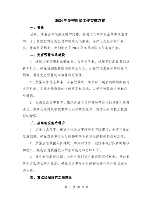 2024年冬季四防工作实施方案