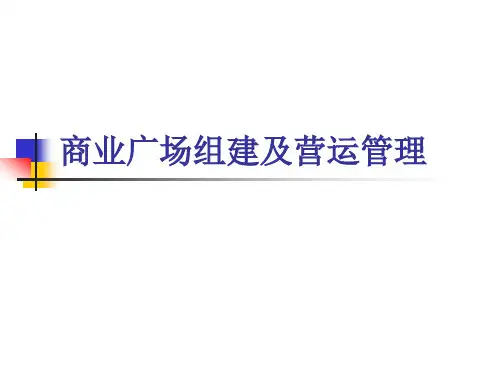 万达招商运营管理资料   万达广场组建和营运管理
