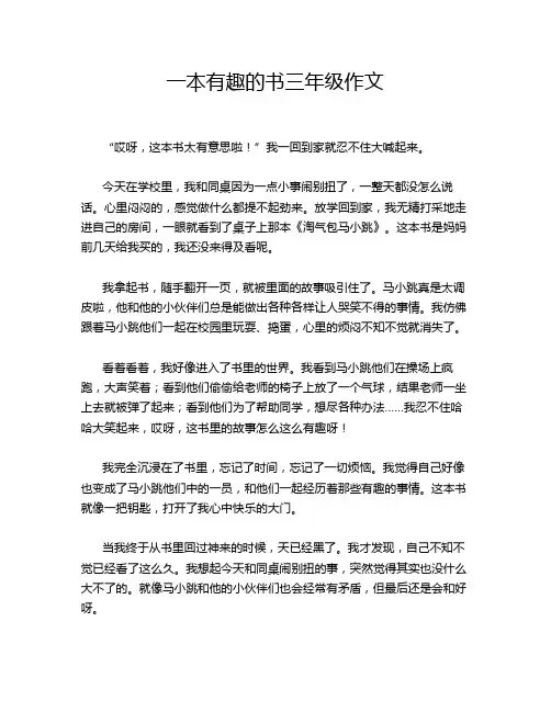 一本有趣的书三年级作文