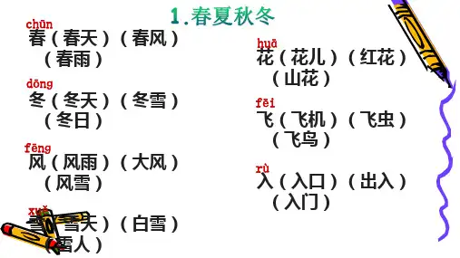 部编版语文一年级下册生字词语汇总带拼音