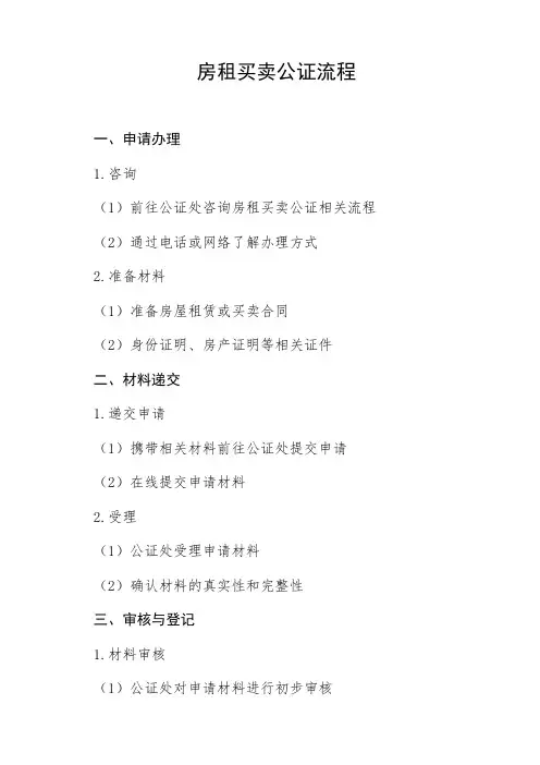 房租买卖公证流程