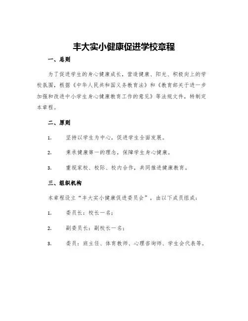 丰大实小健康促进学校章程