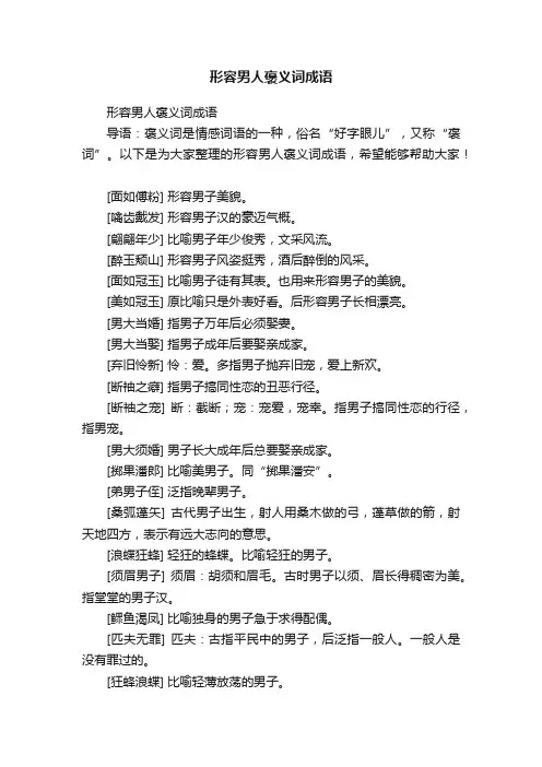 形容男人褒义词成语