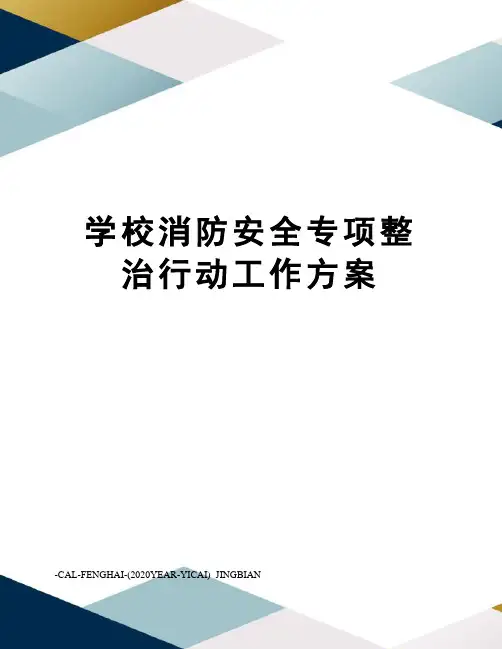 学校消防安全专项整治行动工作方案