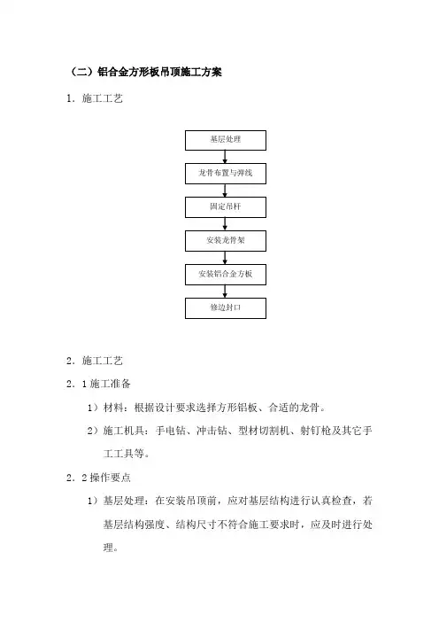 铝合金方形板吊顶施工专业技术方案
