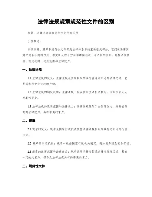 法律法规规章规范性文件的区别