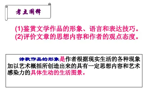 诗歌鉴赏专题复习(人物形象)