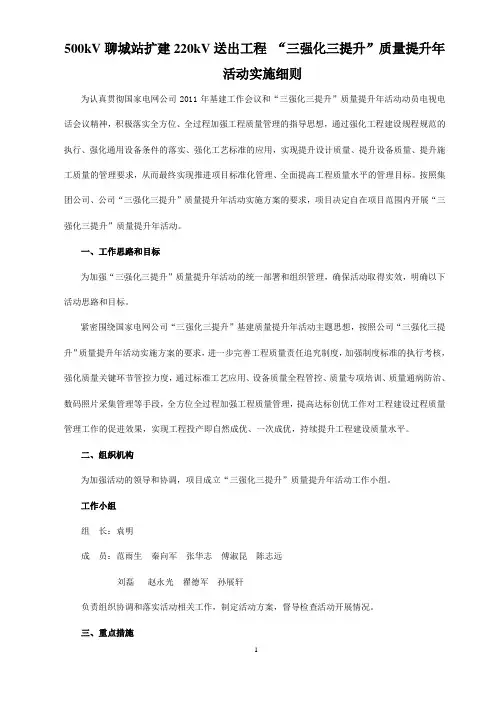 三强化三提升实施细则