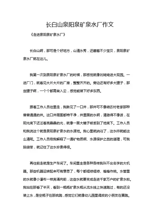 长白山泉阳泉矿泉水厂作文
