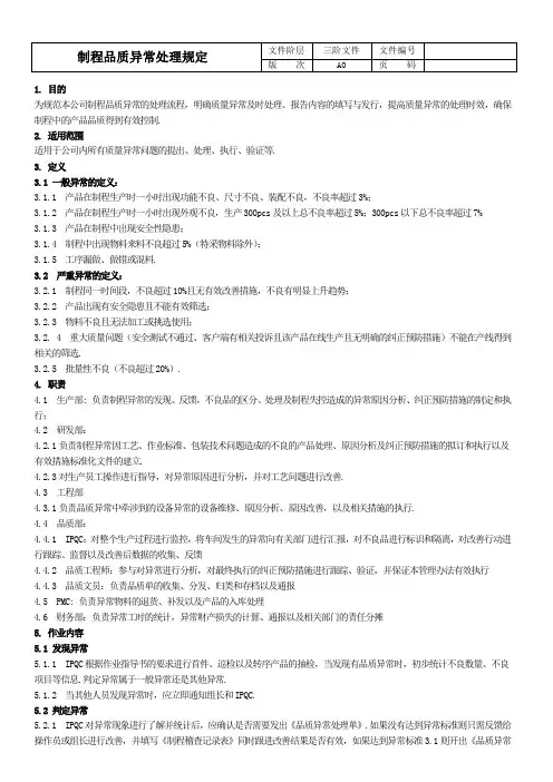制程品质异常处理规定