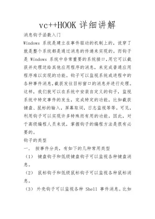 vc  HOOK详细讲解