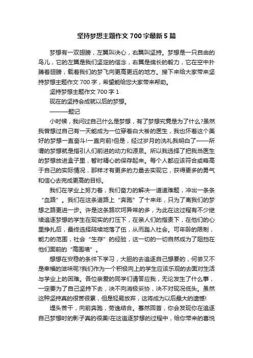 坚持梦想主题作文700字最新5篇