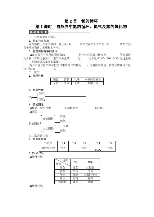 最新高中化学鲁科版必修1课时作业 同步练习：第3章 第2节 第1课时 Word版含解析