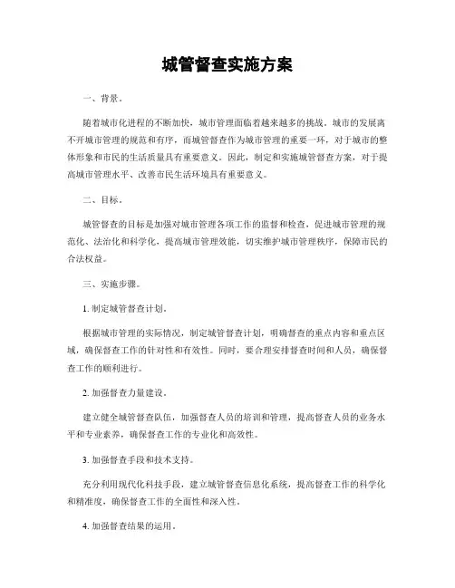 城管督查实施方案