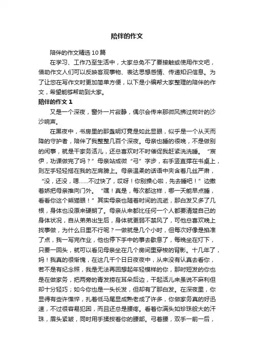 陪伴的作文精选10篇