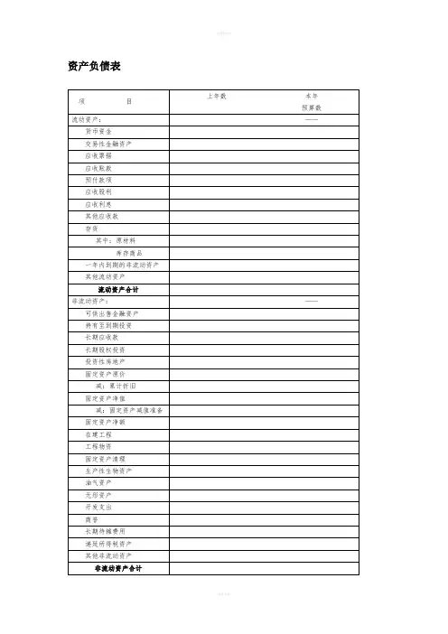 《财务分析三表》word版