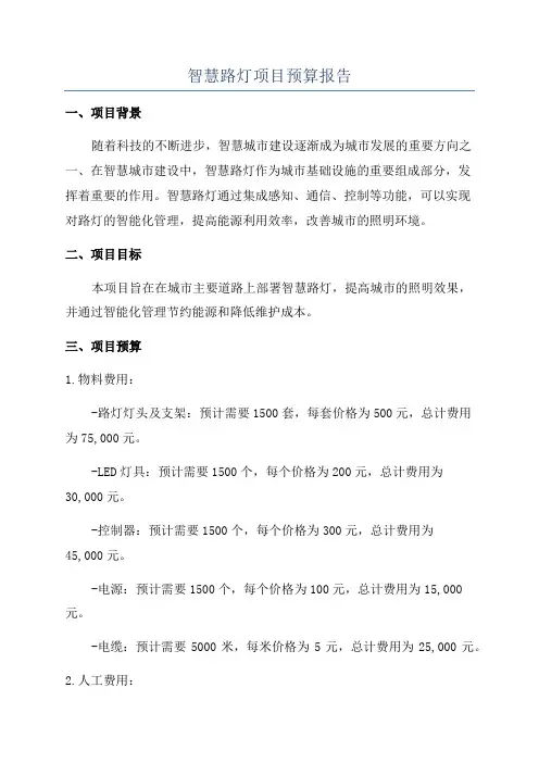 智慧路灯项目预算报告