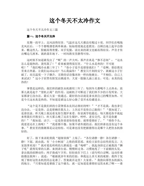 这个冬天不太冷作文