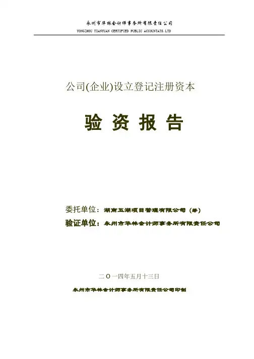 验资报告最新模板