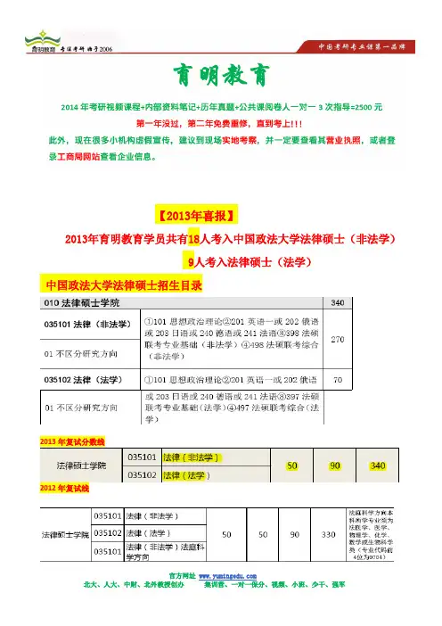 中国政法大学法律硕士考研资料