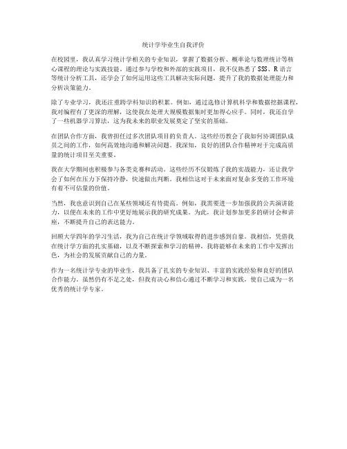 统计学毕业生自我评价