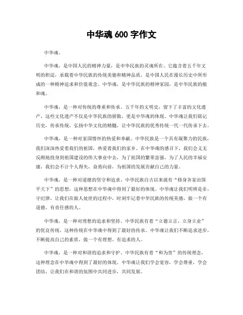 中华魂600字作文