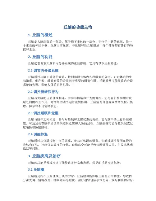丘脑的功能主治