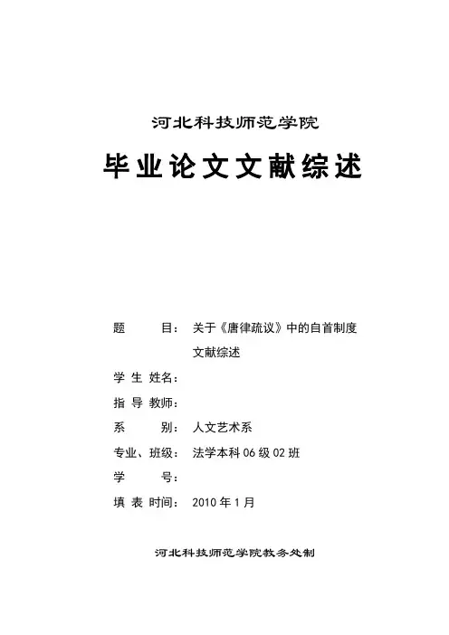 唐律疏议综述