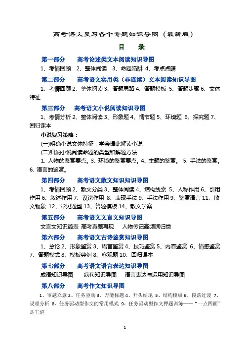高考语文复习各个专题知识导图(最新版)