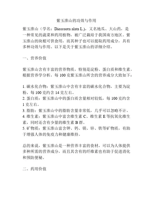 紫玉淮山的功效与作用