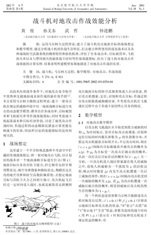 战斗机对地攻击作战效能分析
